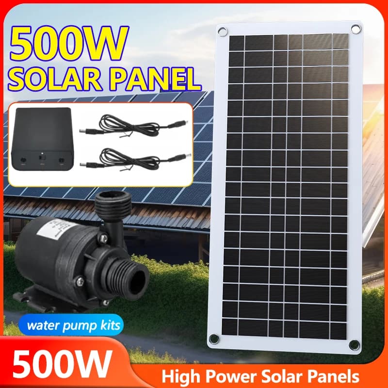500W Professional Solar Water Pump Kit - 800L/H High Flow Rate with PET Solar Plate for Bird Bath, Pool & Pond Decoration
