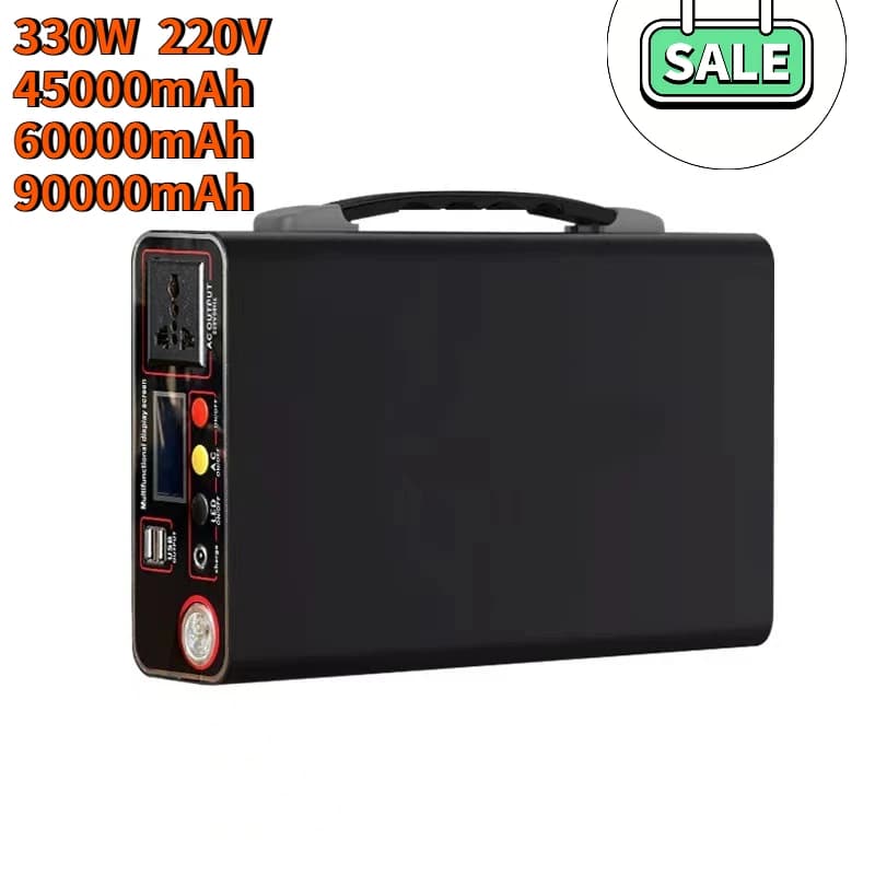 300W 220V 90000mAh Central Electric Portable Solar Camping Generator Mobile Power Bank LiFePO4 Battery Backup
