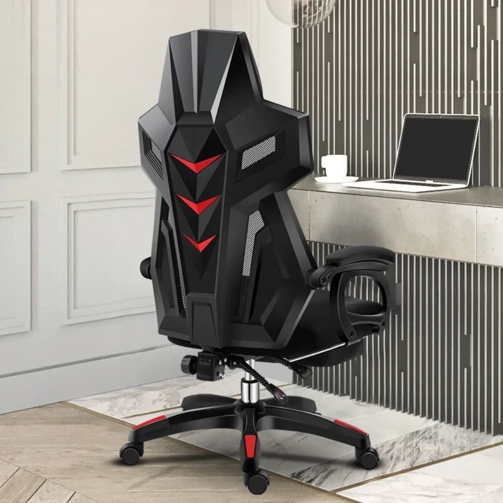 Sedia da Gaming Ergonomica Stile Racing con Schienale Alto, Design a Taglio Diamantato, Sedia da Ufficio in Rete Traspirante per E-Sports