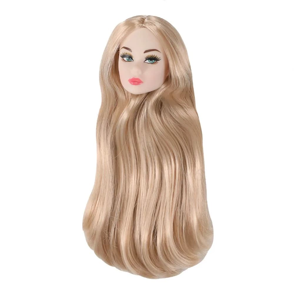 Testa di Bambola 1/6 per Ragazze con Trucco, Capelli Ricci, Bianca/Normale/Cioccolato, per Vestire, Pelle Scura, 30cm, Fai da Te
