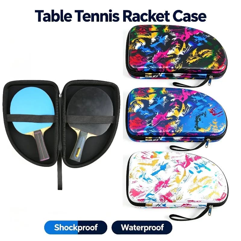 JOOLA Hard Shell Table Tennis Racket Case Rackets Storage Bag Waterproof Professional Ping Pong Racket Bag Holds 2 Rackets
