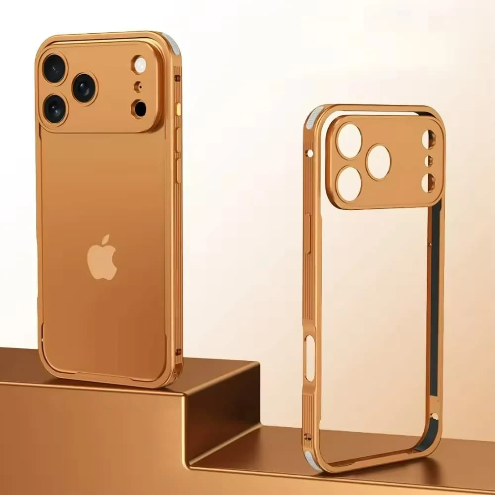 Custodia per telefono in lega metallica con fibbia a forma di cavalluccio marino, leggera e protettiva per fotocamera, compatibile con iPhone Air 17 Pro Max 16 15 14 Plus 13