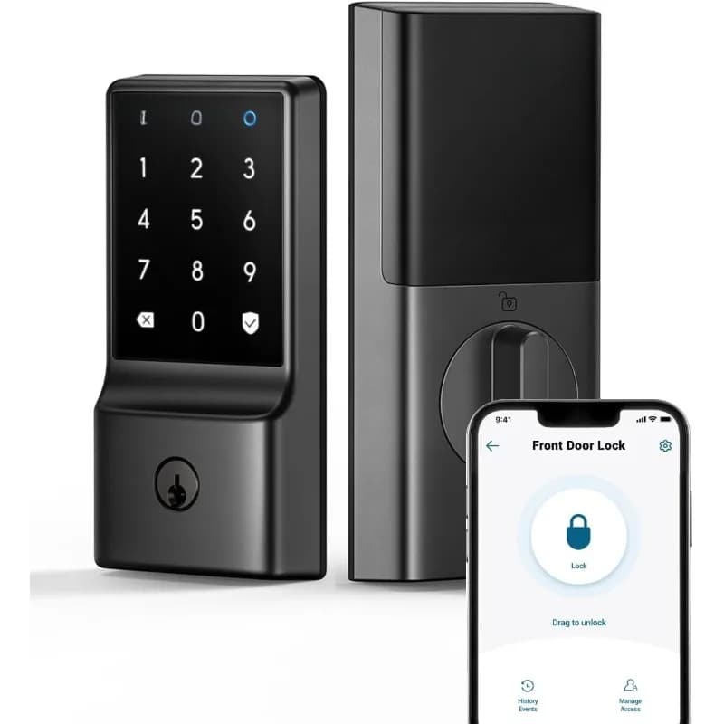 Smart Lock C210, serratura per porta d'ingresso senza chiave, catenaccio WiFi integrato, serratura intelligente, nessun ponte richiesto, installazione semplice