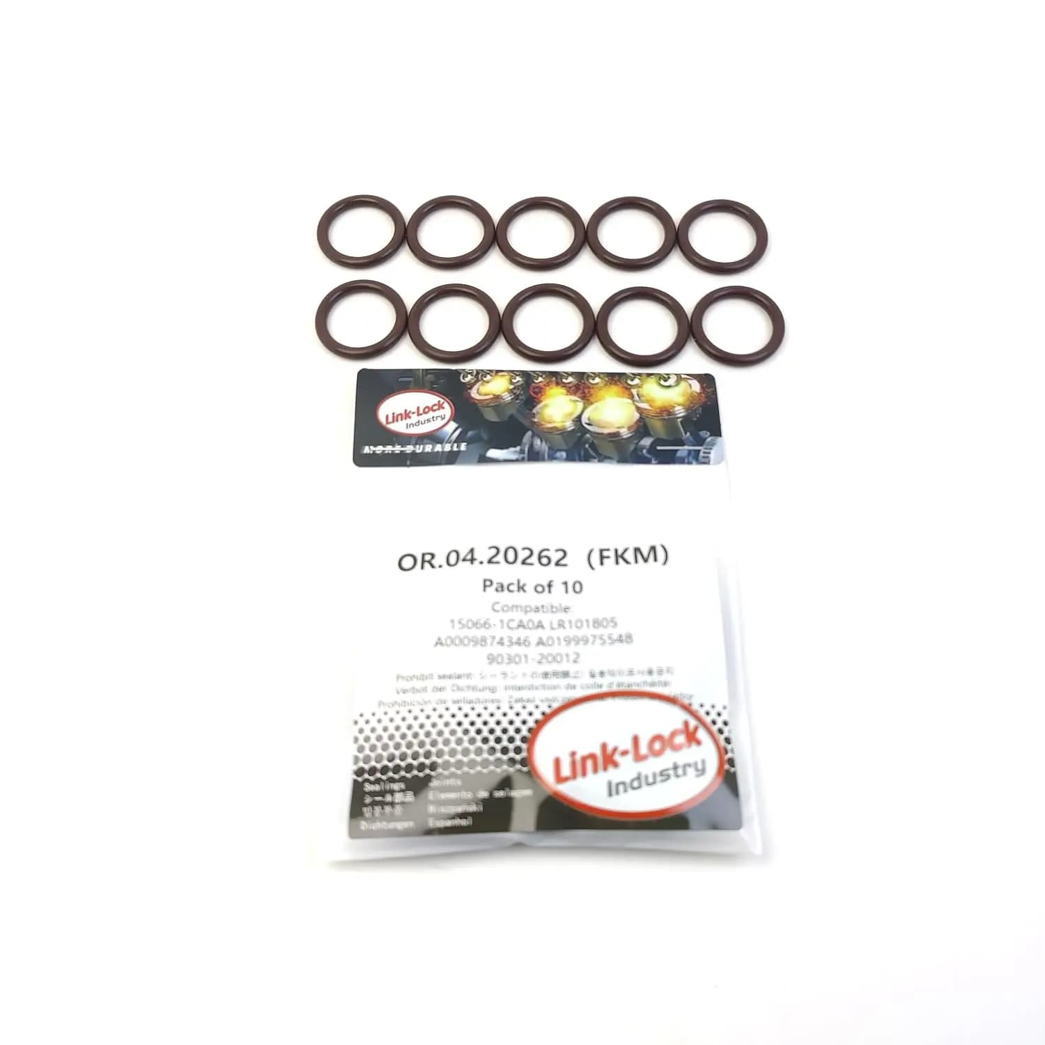 LINK-LOCK 10PCS OR.04.20262 Kit O-Ring di tenuta FKM Viton per alloggiamento filtro aria e tubo di aspirazione 15066-1CA0A LR101805 A0009874346 A019