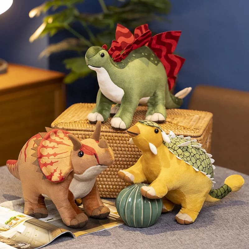Simulazione Dinosauro Peluche Realistico Triceratops Ankylosaur Stegosaur Serpentine Drago Peluche Bambola Del Fumetto Morbido Giocattoli Per Bambini