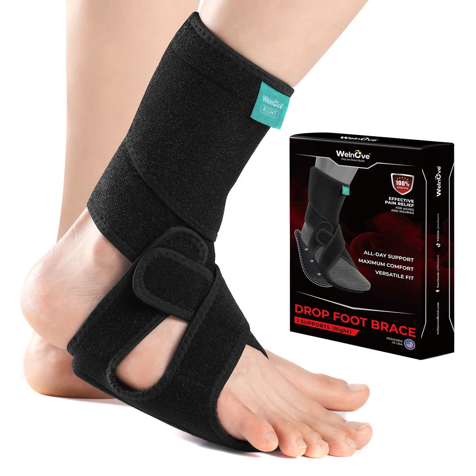Tutore di supporto per stabilizzatore per caviglia Stecca di supporto per caviglia con staffa regolabile per supporto per caviglia per uomo e donna 1 pz
