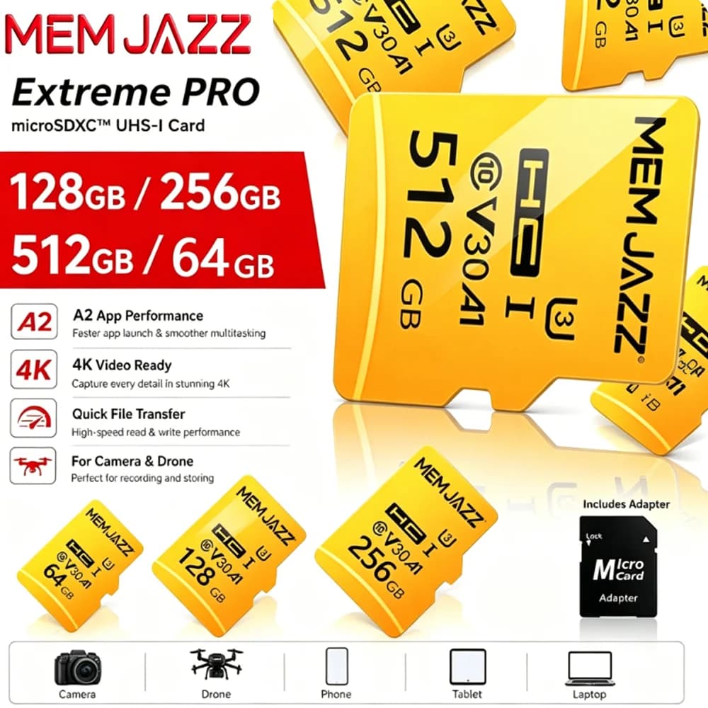 Original Micro TF SD 4K Ultra HD U3 V30 64GB 128GB 256GB Memory Card SD Card High Speed Hot Sale For Drone Action Camera 4K