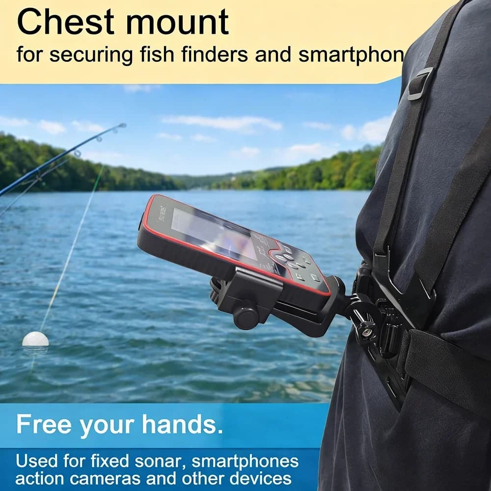 Chest Mount Fish Finder Holder Chest Strap Portable Phone Action Camera Stand Fishing Sonar Bracket Hand Free Fishing