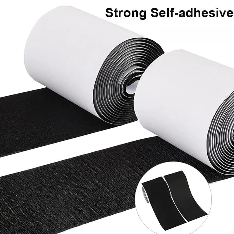 1pair 3.93x39.37inch Strong Self Adhesive Fastener Hook and Loop Strips with Glue Double-Side Mounting Tapes DIY Craft