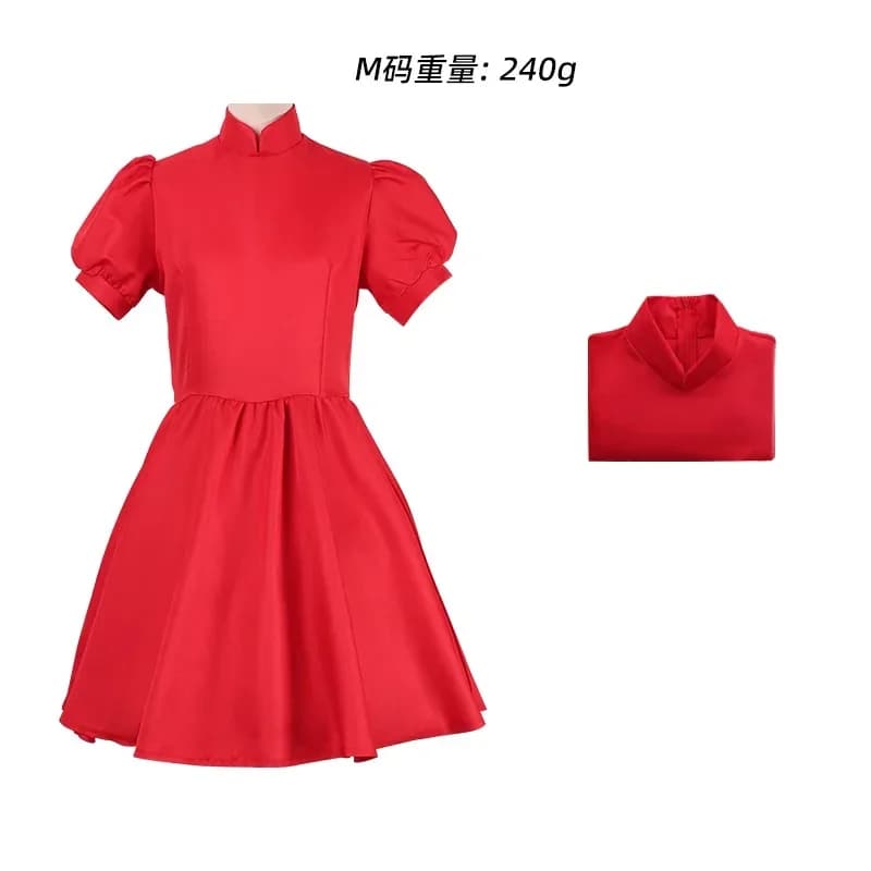Anime On The Cliff Red Dress Anime Ponyo Cosplay Costume Hallow Red Adult Childre Custom Party Birthday Roleplay Carnival Daily