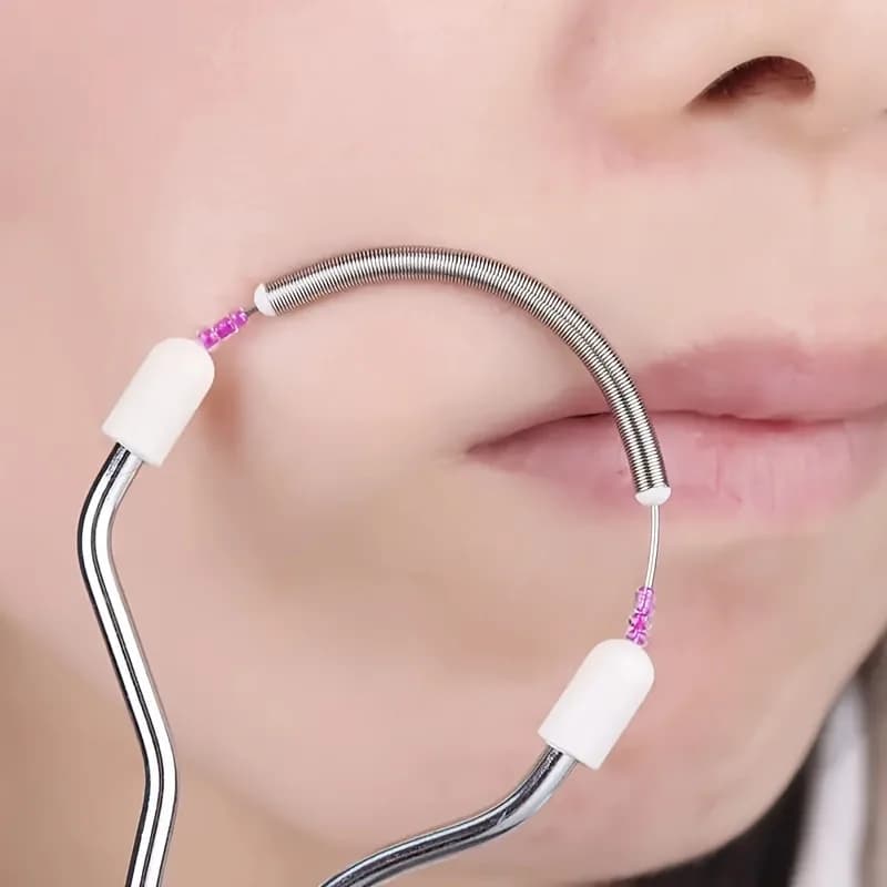 Epilatore Facciale per Donne, Rimuove i Peli Indesiderati su Labbro Superiore, Mento, Viso, Epilatore a Rullo a Molla Portatile per una Pelle Liscia