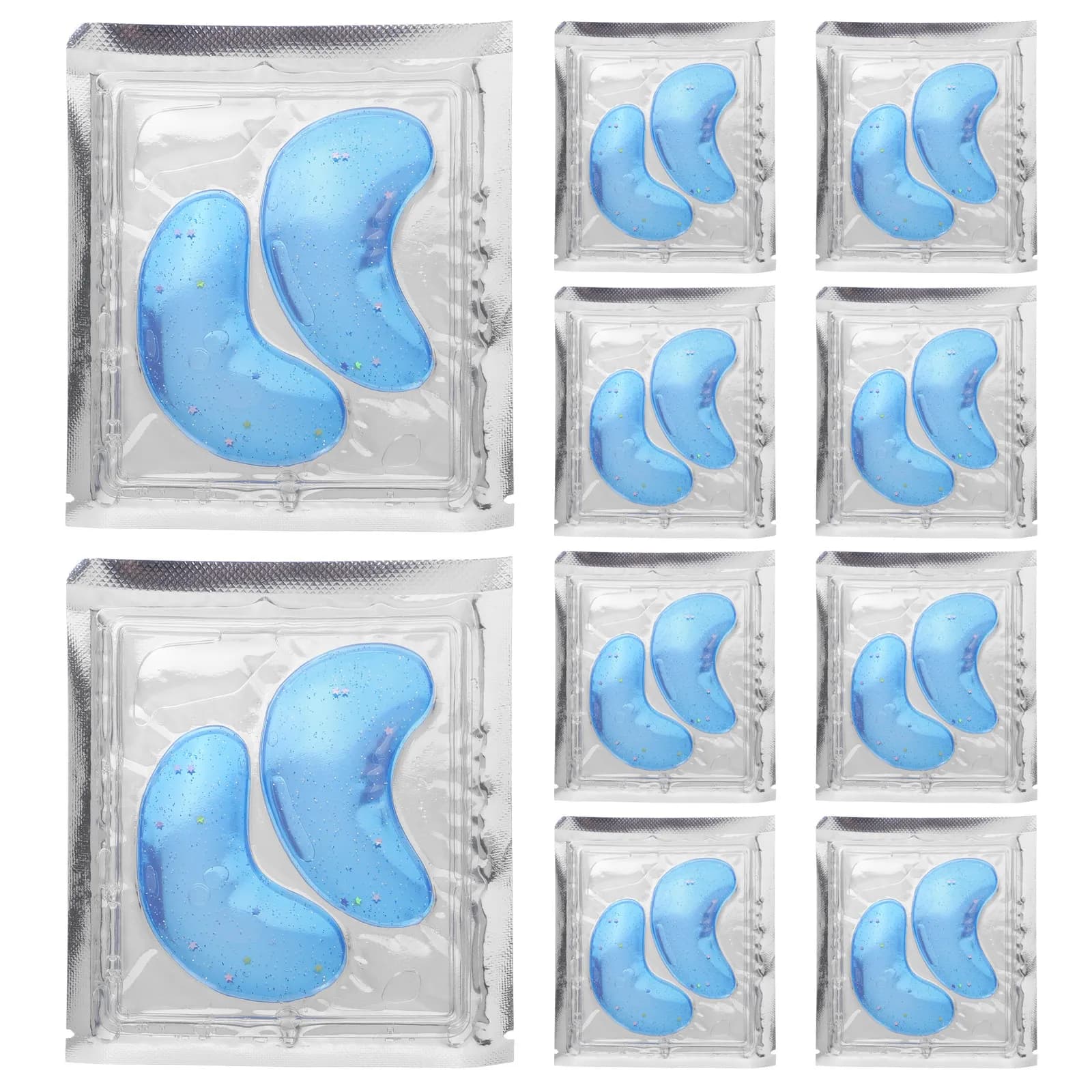 10Pairs Glittery Hydrating Eye Patches for Women Collagen Under Eye Mask to Reduce Dark Circles Fine Lines Wrinkles Soothe Tired