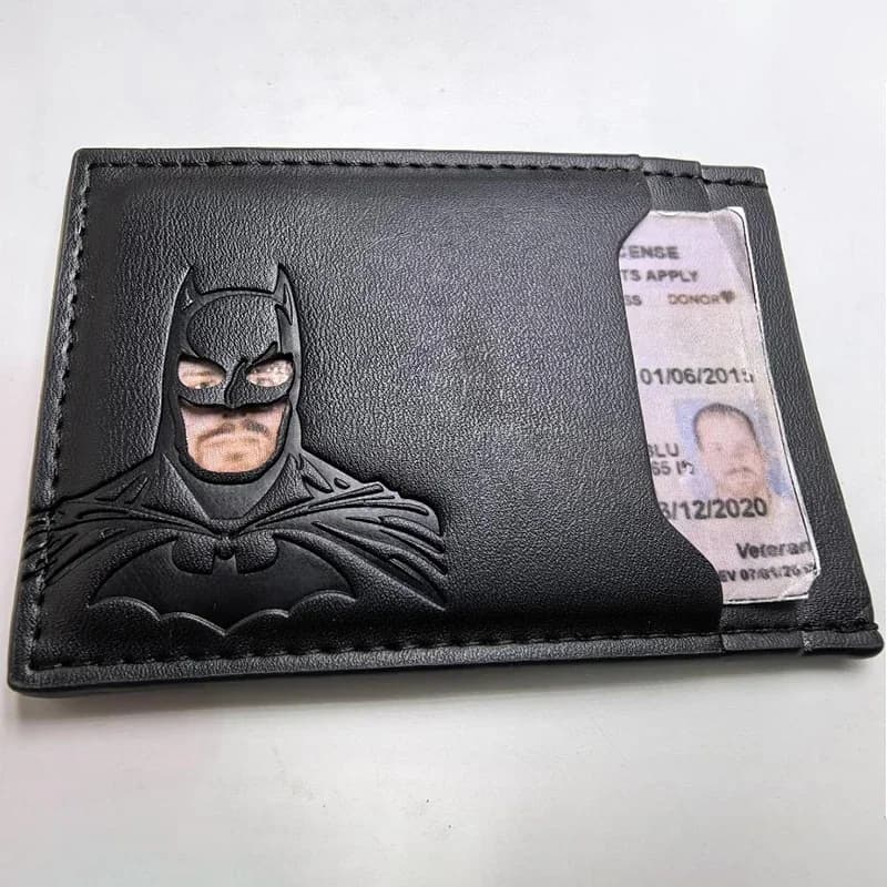 Portafoglio in Pelle 2026 Personalizzato con Maschera da Supereroe, Porta Carte e Documenti, Regalo Eroico 2026