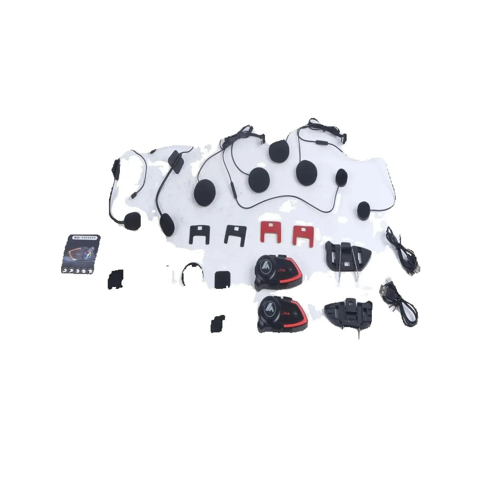 Y80-2x Microfono Rigido Doppio Interfono per Caschi Moto Universali BT5.0 Portata 800M