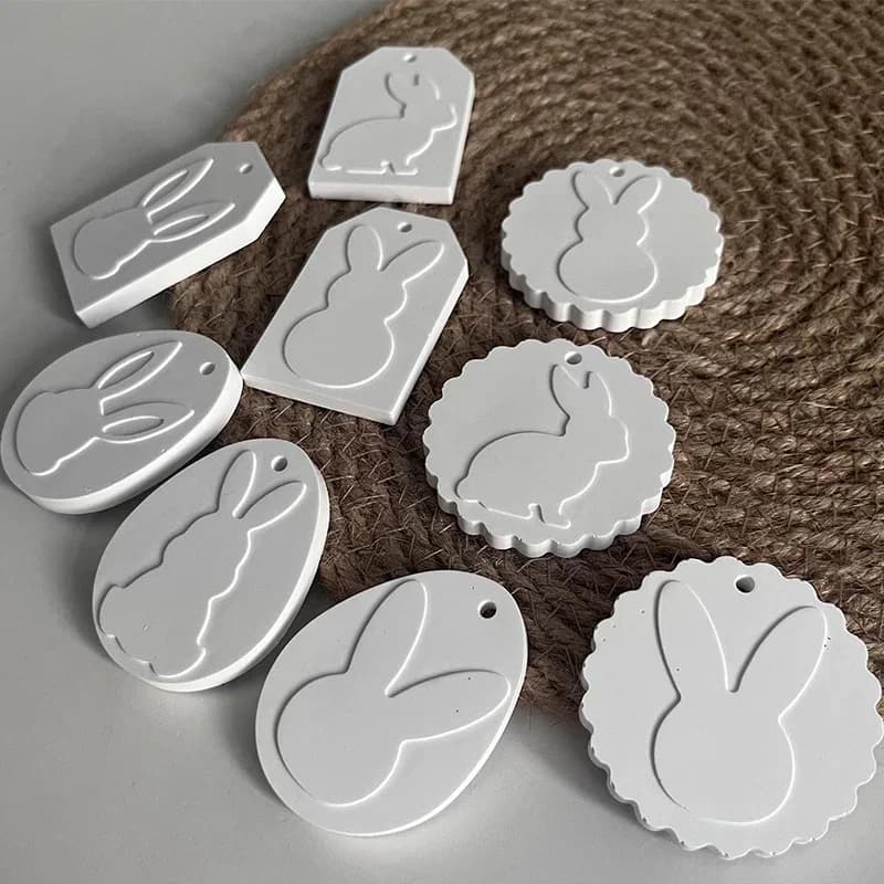Nuovo Stampo in Silicone a Forma di Coniglio Pasquale 2026, Stampo Fai-da-te in Resina Epossidica, Gesso e Cemento per la Creazione di Decorazioni Pasquali (Uova e Coniglietti)