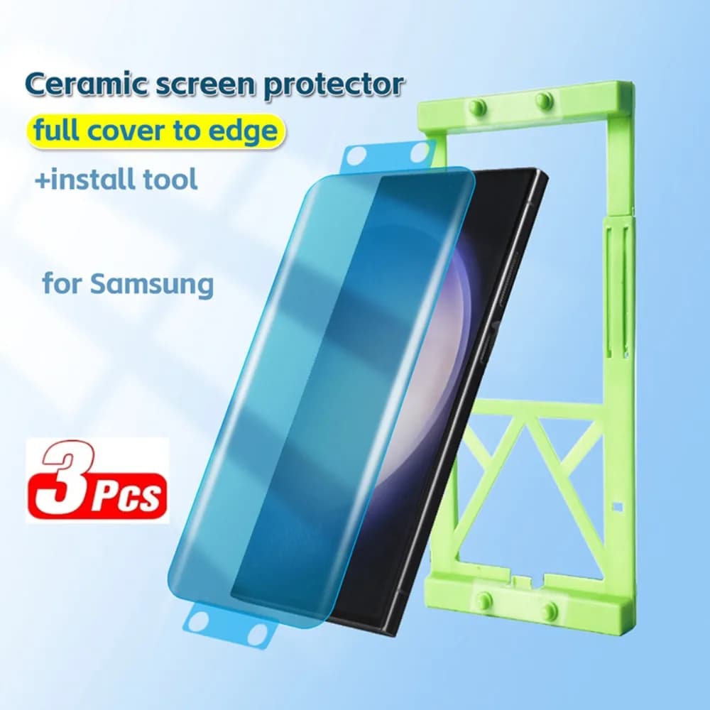 3 pellicole idrogel in ceramica per Samsung Galaxy S26 S25 Ultra S24 S23 S22 S21 S20 Plus/Ultra, protezione schermo + kit di installazione