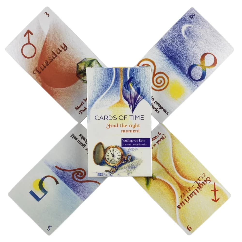 Carte del tempo Trova il momento giusto Oracle A Tarot Visioni inglesi Divinazione Edition Mazzo Giochi Borad con guida cartacea
