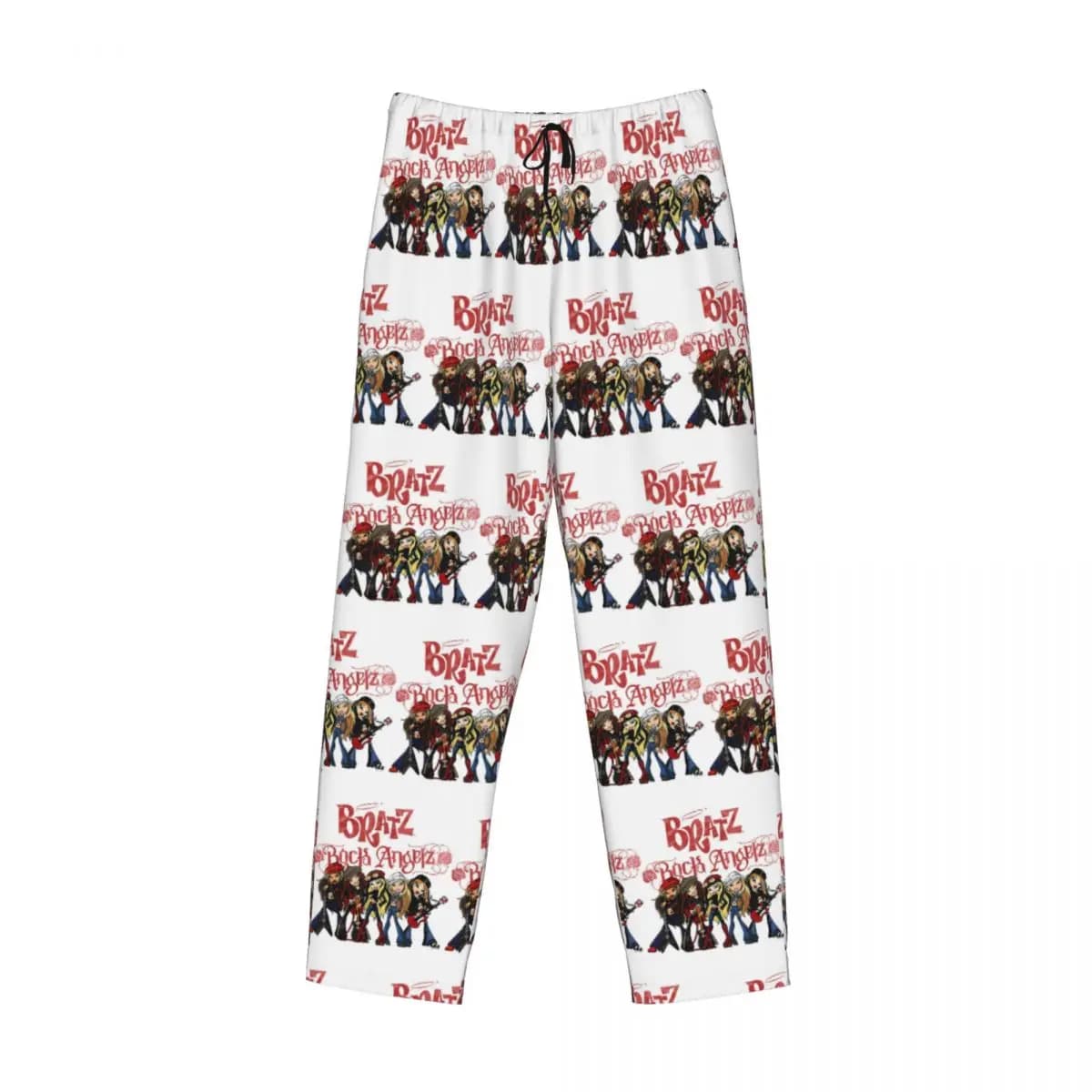 Custom Bratz Rock Angelz Group Shot Pajama Pants Men Sleepwear Sleep Lounge Bottoms with Pockets
