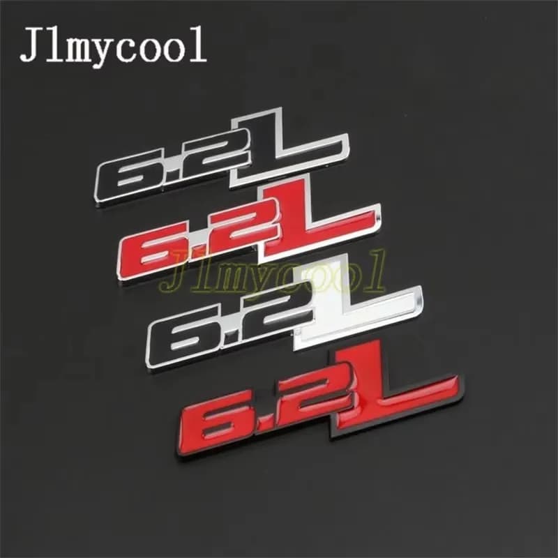 Adesivo distintivo dell'emblema del bagagliaio posteriore dell'auto con lettera 3D in metallo da 6,2 litri