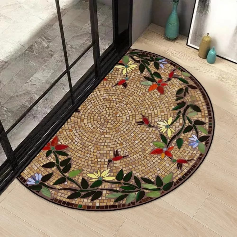 Nuovo zerbino semicircolare 40x60 50x80 Tappetino di benvenuto lavabile Supporto in silicone antiscivolo Mini tappeto Portico Accessori