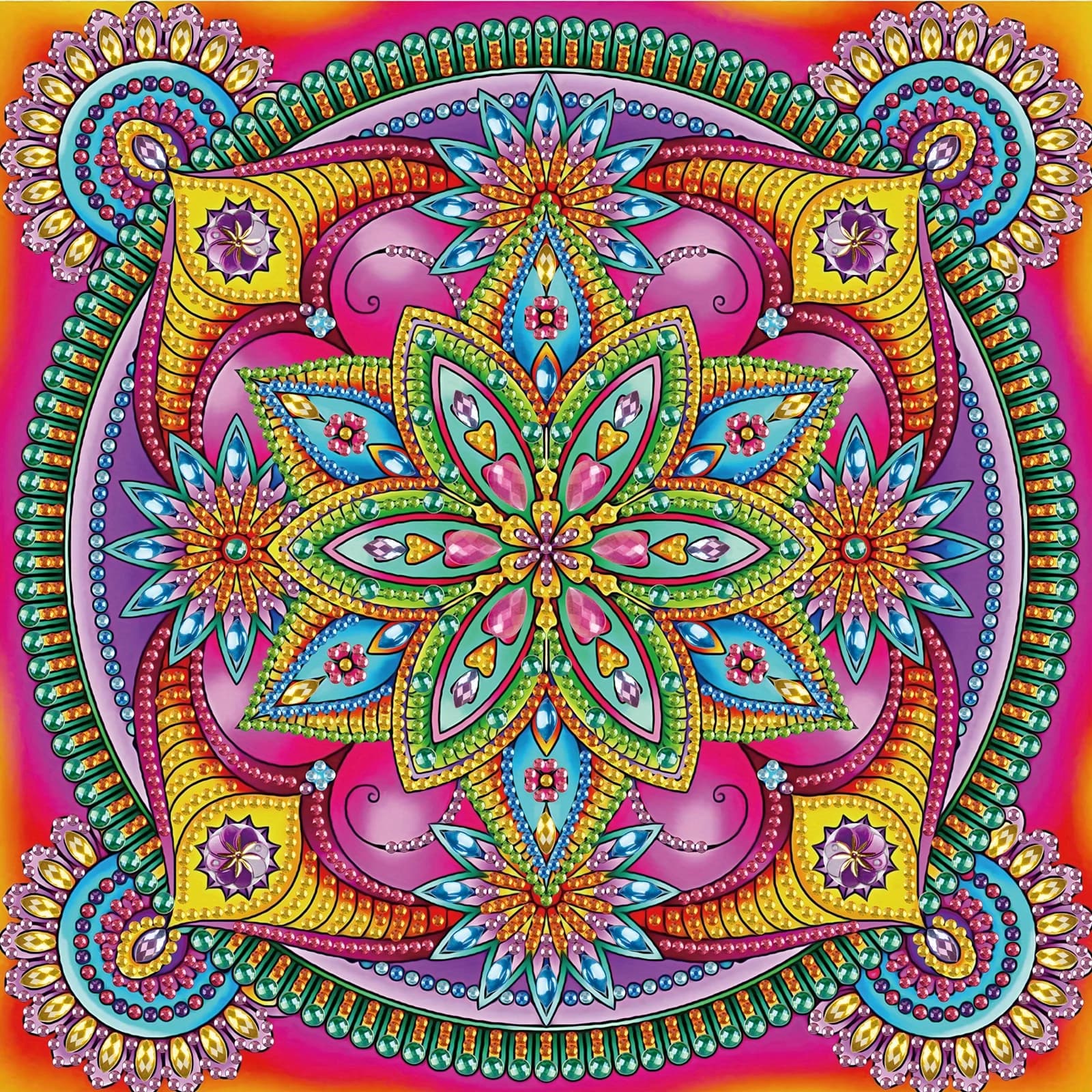 Kit di arte del diamante di forma speciale 5D del fiore di mandala fai-da-te per principianti, kit di pittura di arte del diamante per il regalo della decorazione della parete di casa