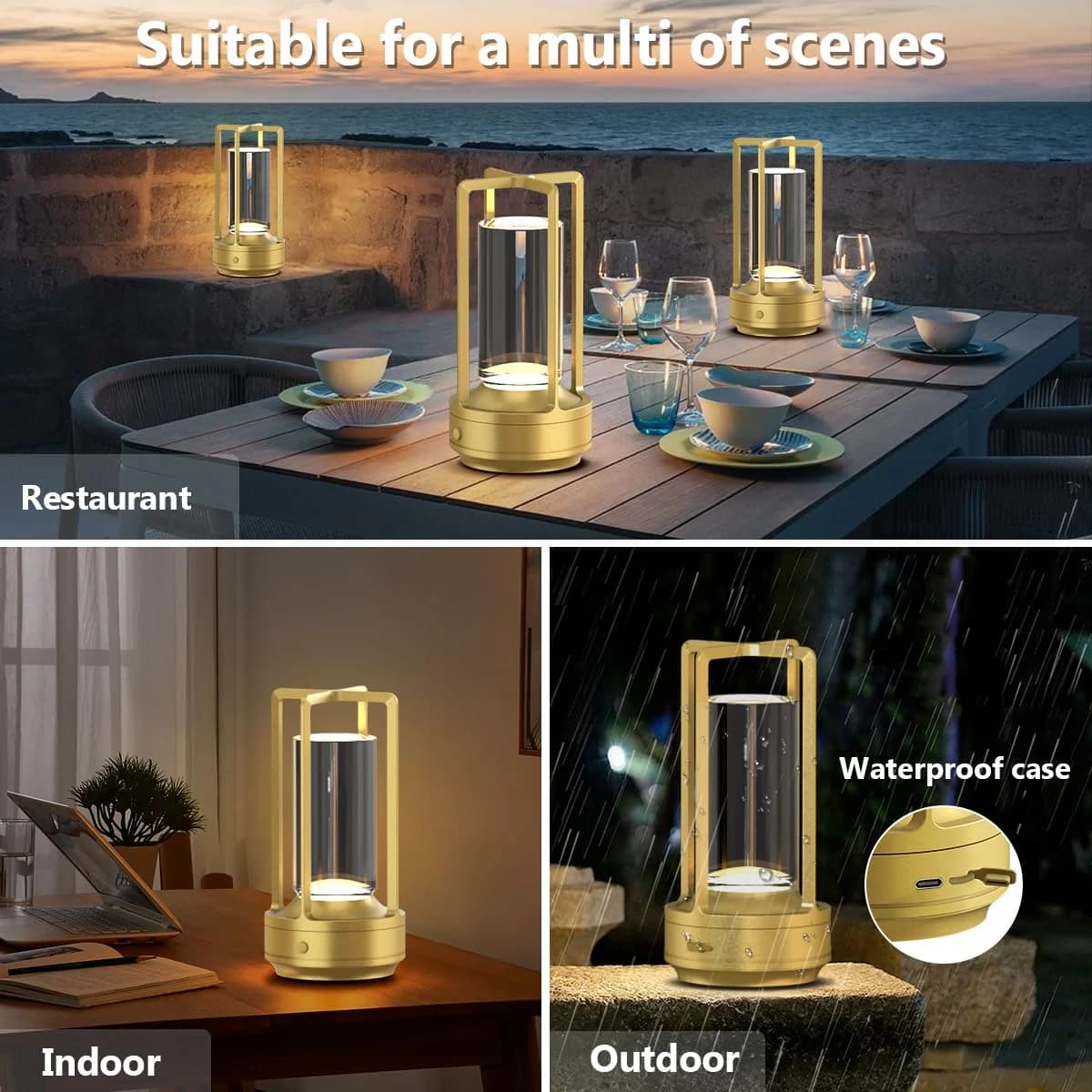 Cordless Rechargeable LED Touch Sensor Desk Lamp Night Light Decorative Outdoor Bedroom Hotel Restaurant Bar