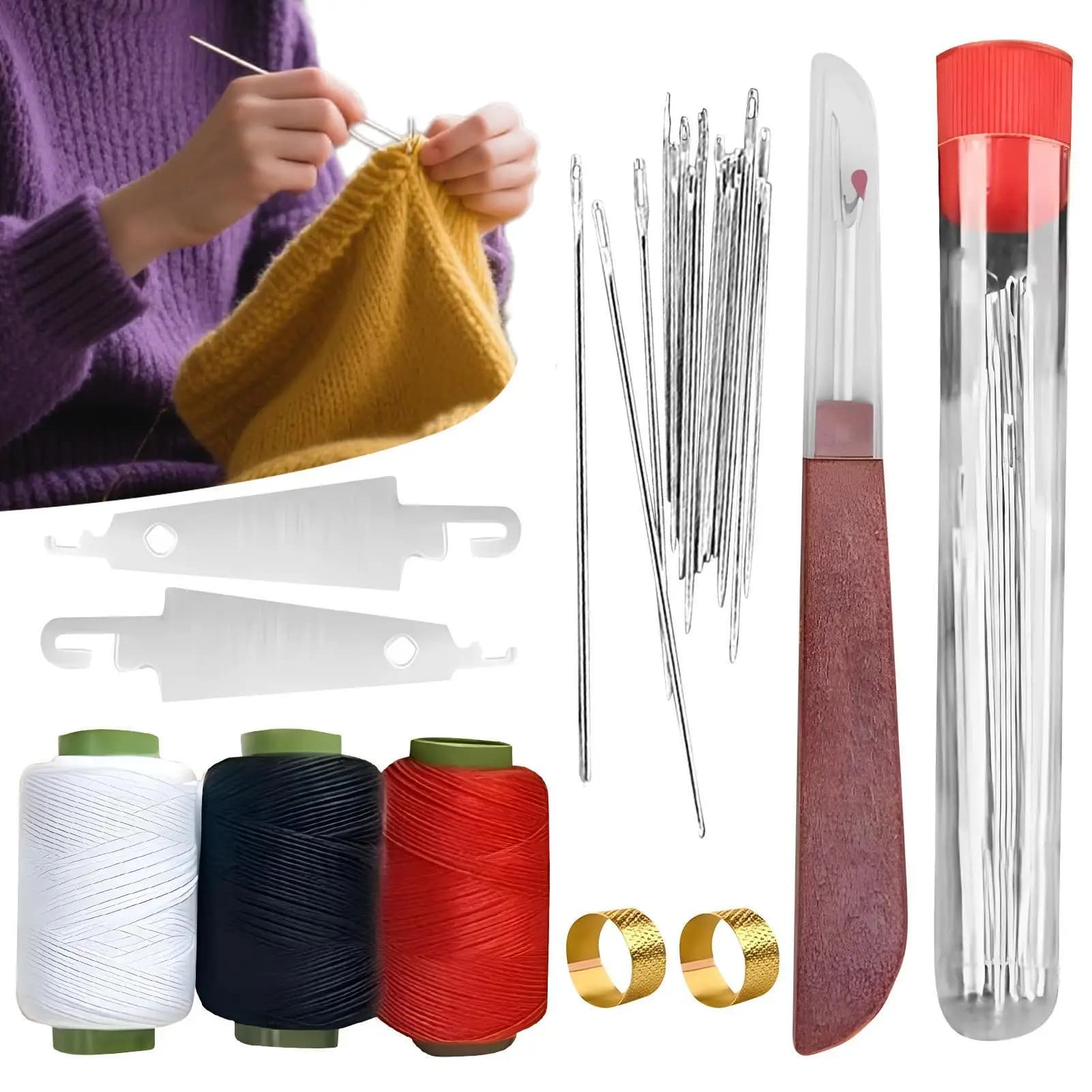 37Pcs/set Sewing Tool Set Hand Sewing Needles DIY Basic Sewing Set for Dormitory Home Craft Travel Hobby Tailors