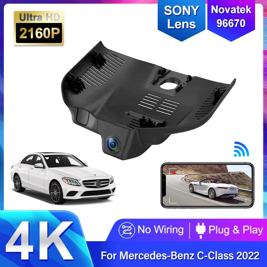 Plug and play Dash Cam Camera 4K Car DVR Video recorder UHD Night vision for Mercedes-Benz Class C260L C200L C260 C200 2022