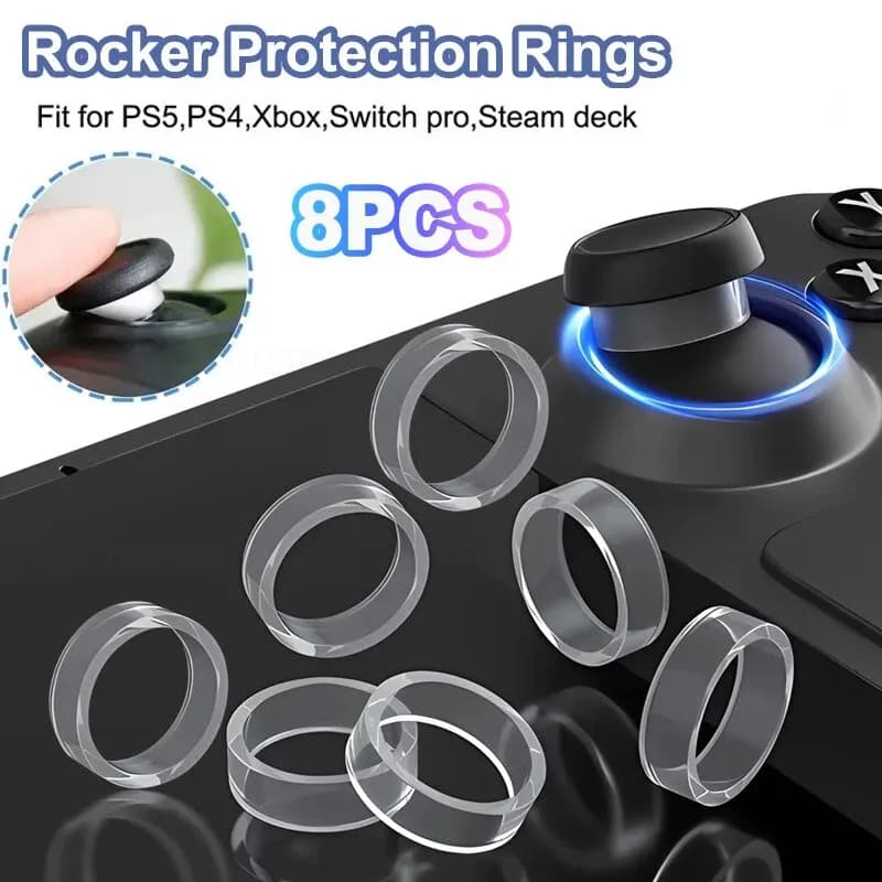 8 PCS Anello di Copertura Elastico Protettivo Rocker Anello di Gomma Per PS5/PS4/Switch PRO Joystick In Silicone per Rog Ally Console di Gioco