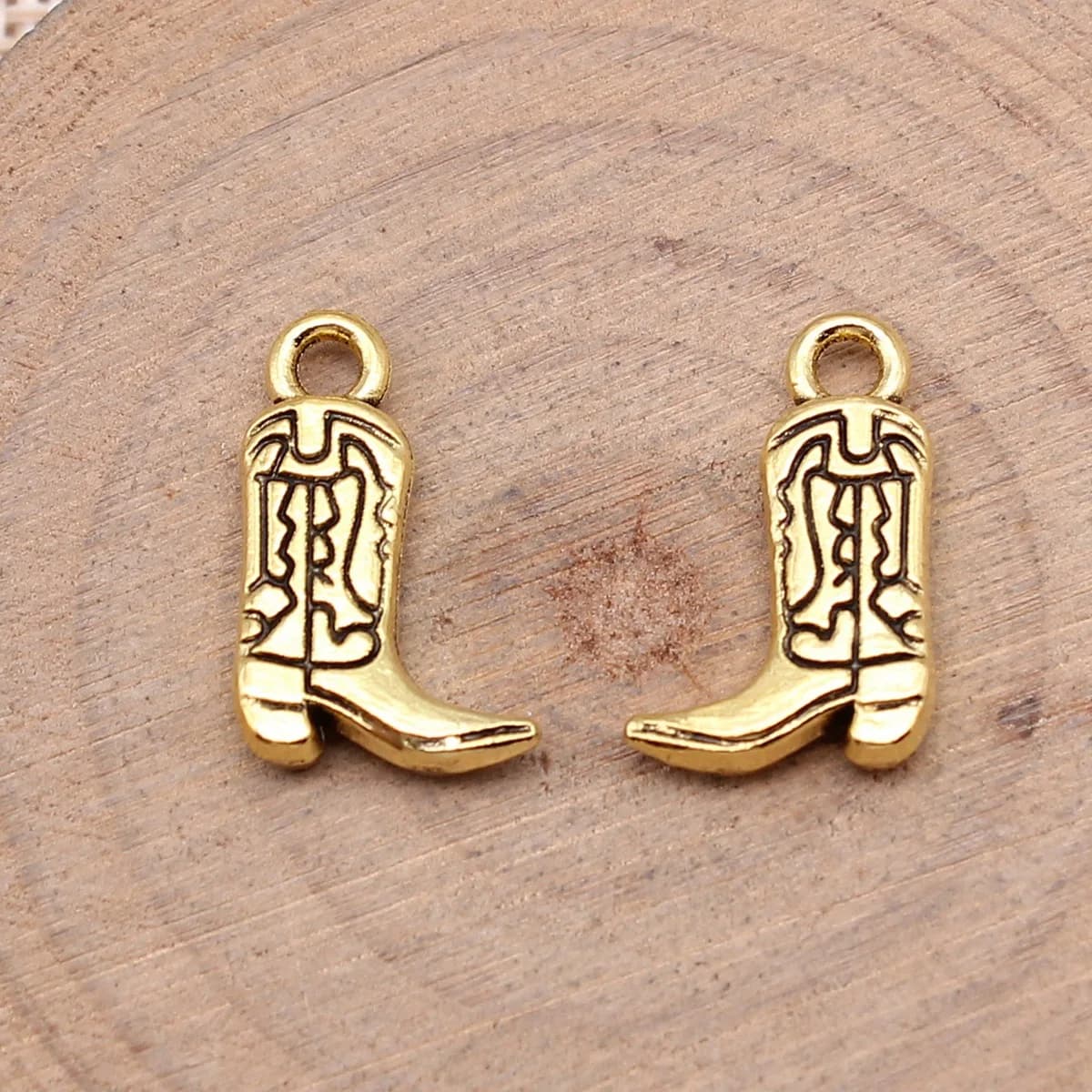 20pcs 11x18mm(0.43x0.71inch) 4 Colors Double Sided Cowboy Boots Charms DIY Hand Crafts Materials