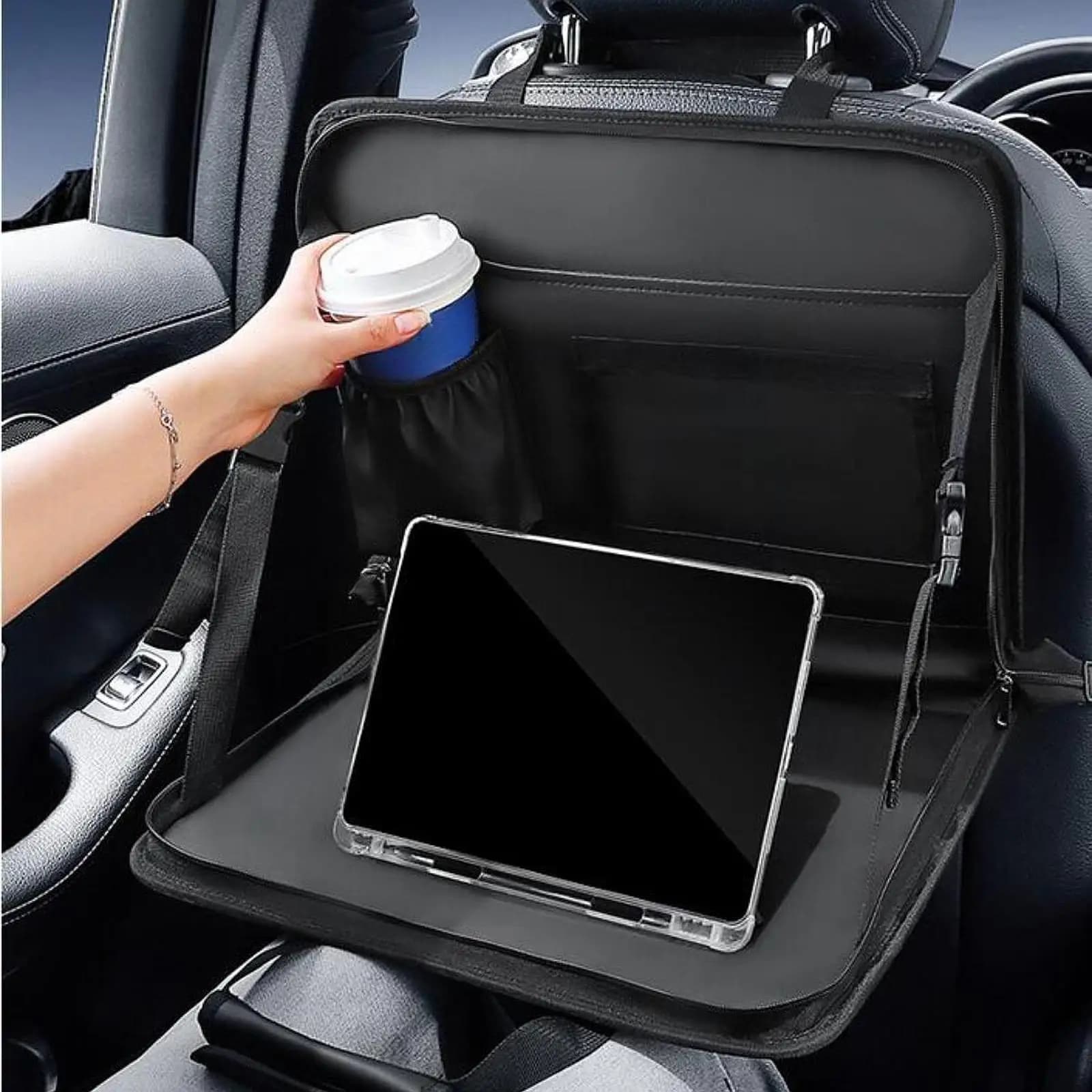 Tavolo da scrivania regolabile per laptop con volante, organizer posteriore per auto, supporto per veicoli e pendolarismo