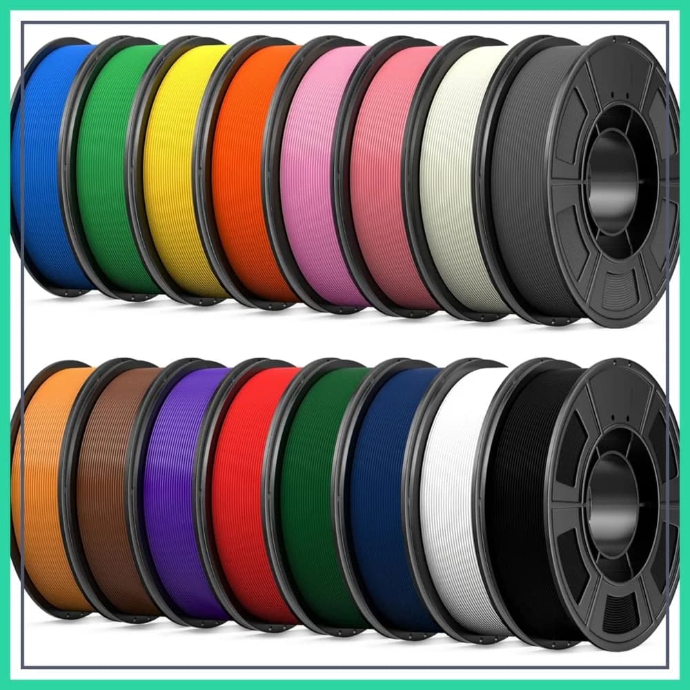 Set di 16 Colori Filamento PLA+ per Stampante 3D 1,75mm, Confezionato Singolarmente Sottovuoto, 0,25kg/Bobina, 4kg Totali