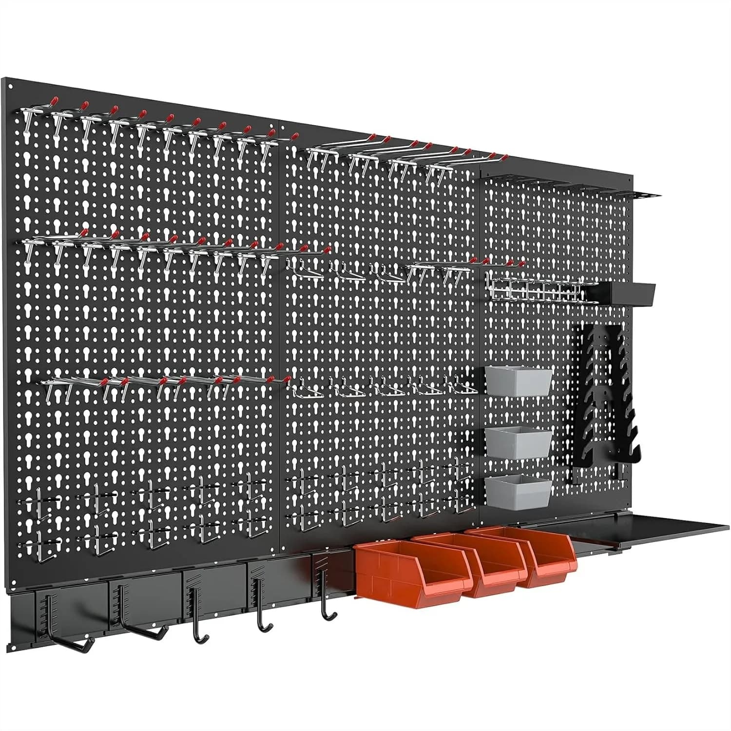 Metal Pegboard Wall Organizer System for Garage, 109 PCS Tool Organizer Kit with Bins and Hooks for Workbench