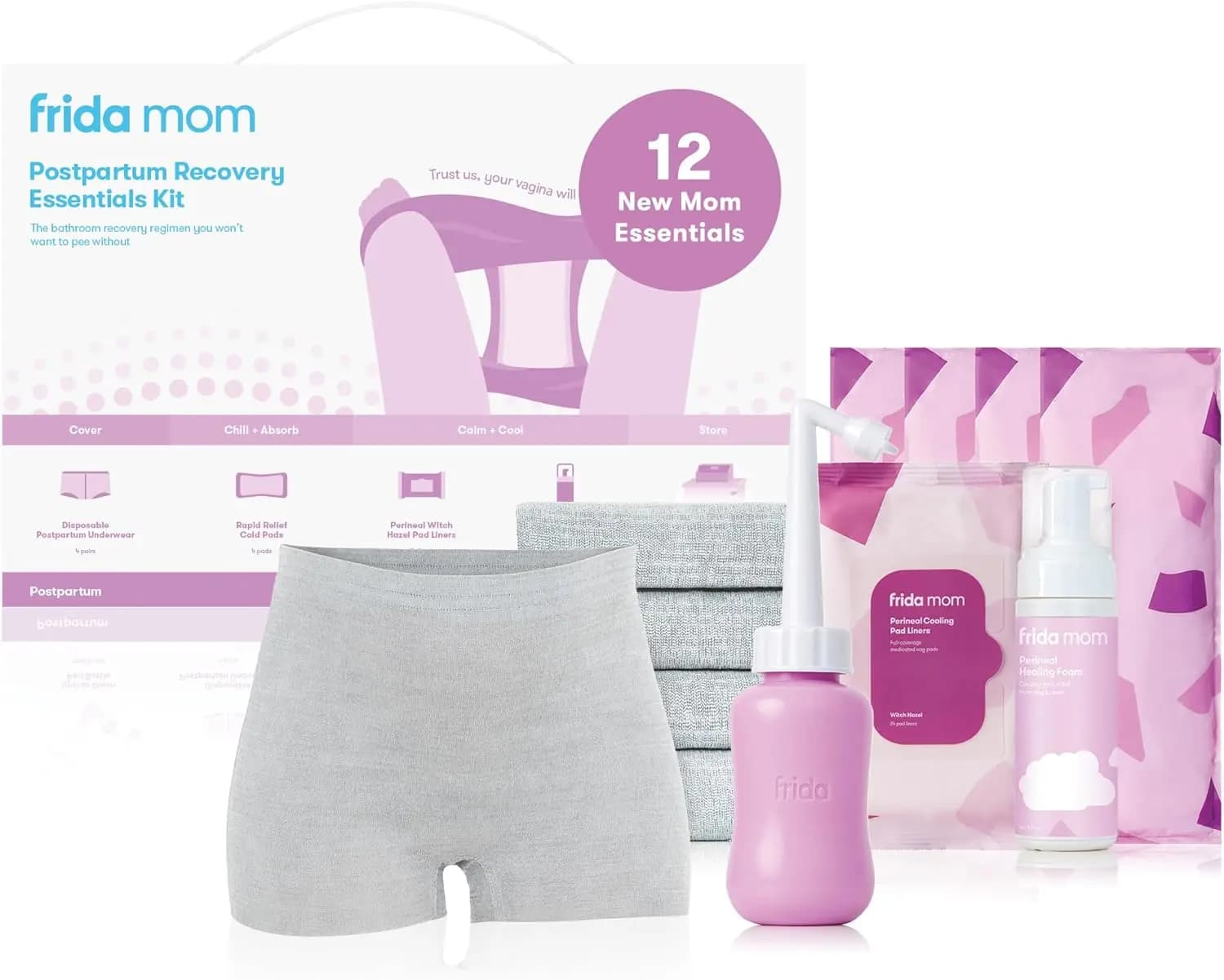 Kit Essenziale per il Recupero Post-Parto: Set da 11 Pezzi per Neomamme, Include Biancheria Intima, Assorbenti e Altro