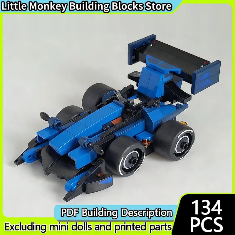 Speed Racing Car Model MOC Building Bricks FW46 Blue Racing Car Modular Technology Children Holiday Gifts Assemble Toys Suit
