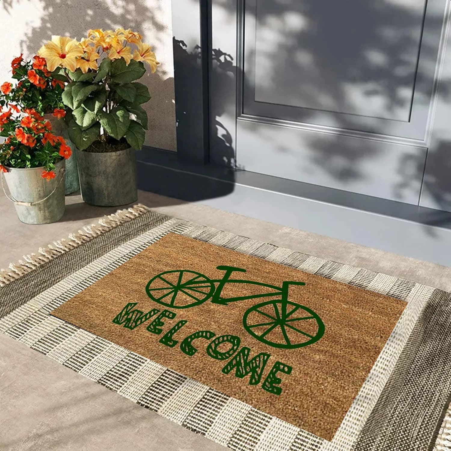 Zerbino di benvenuto per bicicletta, in gomma, per bagno, cucina, giardino, garage, porta, tappetino, tappeto antiscivolo