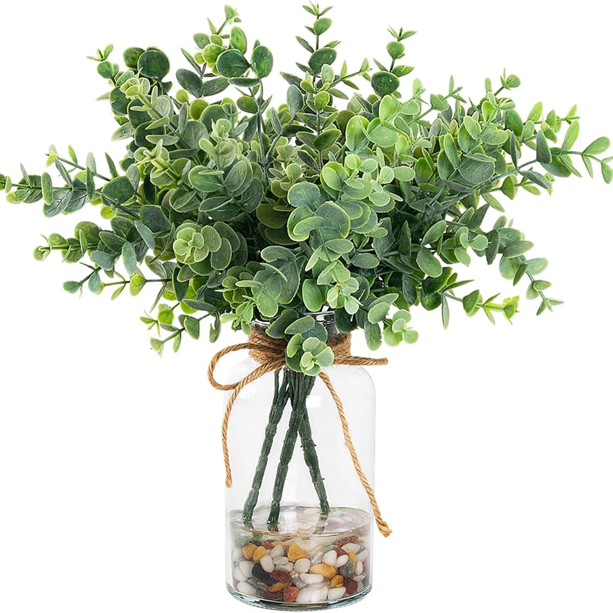 1/5 pieces of artificial plastic plants leaves branch of eucalyptus green garden vase house Christmas wedding decorations fake flowers