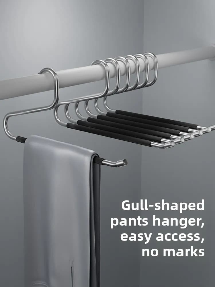 New Dresses Bar for Goose Type Pants, for Domestic Use, Anti-slip, Without Sewings, for Wardrobe, with Integrated Rod for Hanging Pants