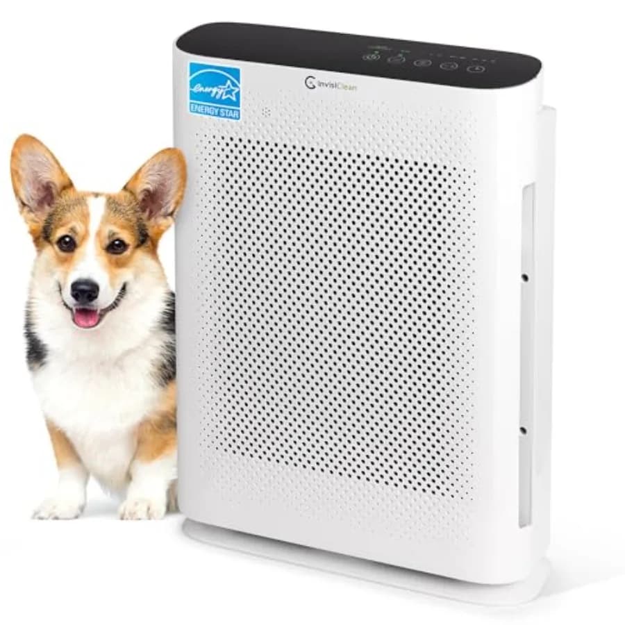 Purificatore d'Aria per Casa, Allergie e Animali Domestici, 4-in-1 con Filtro HEPA H13 Reale/Ionizzatore/Carbone + Luce UV, Purificatori d'Aria Portatili per Grandi Ambienti