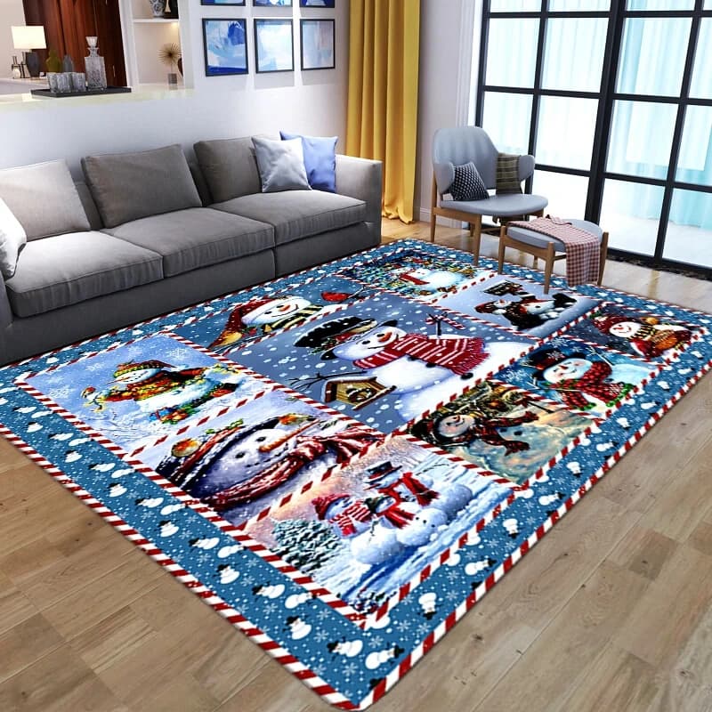 Cartoon Snowman Carpet Merry Christmas Area tappeto per soggiorno camera da letto comodino Decor Home ingresso zerbino tappetino antiscivolo