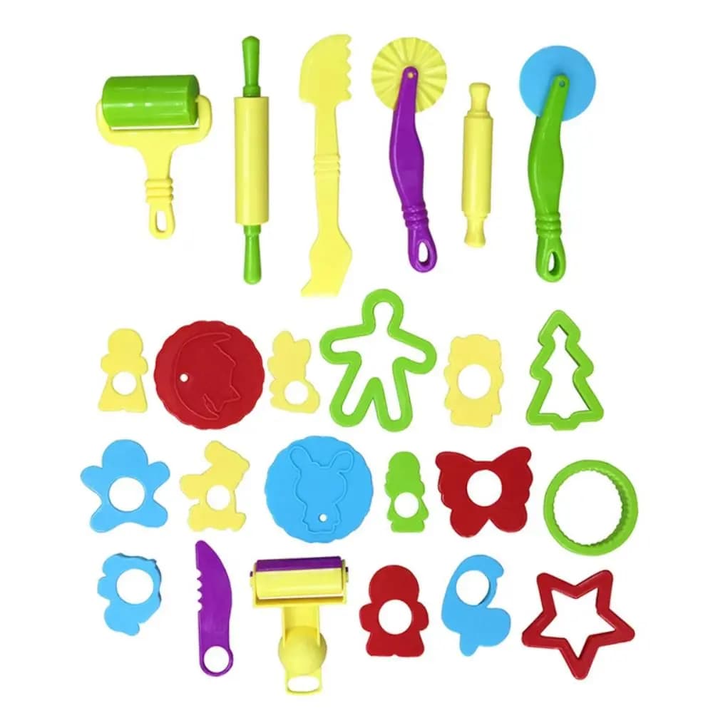 Plastic Playdough Model Tool Clay Toys Tool Kit 3D Plasticine Tools Colorful Deluxe Set Playdough Set Clay Moulds Child
