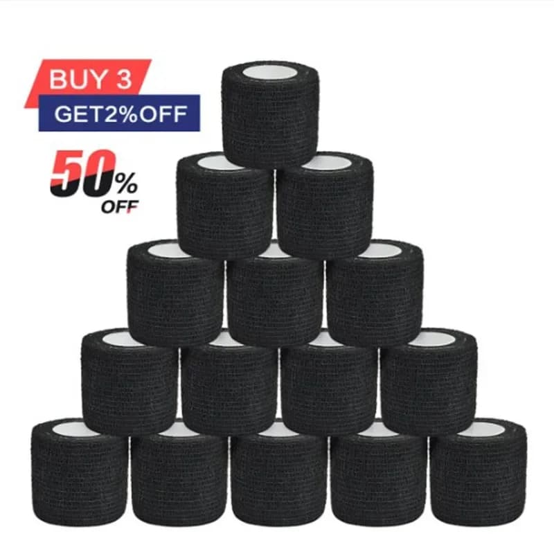 3/6/12/15/24/30 pezzi nero Sport autoadesivo fasciatura elastica nastro avvolgente elastoplast per cuscinetti di supporto del ginocchio palmo della caviglia del dito