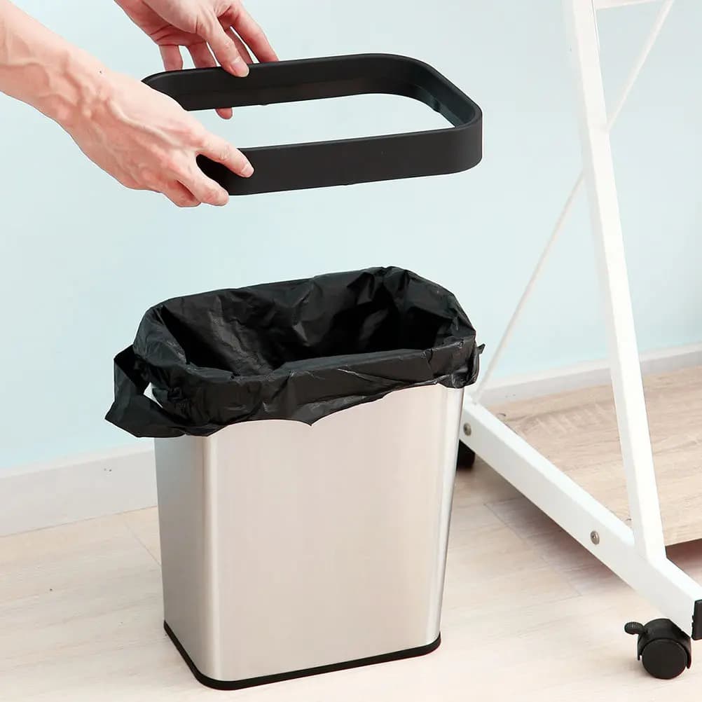 Cestino per Rifiuti Compatto in Acciaio Inossidabile, Lavorazione Raffinata e Organizzatore di Rifiuti Robusto, Decorazione Elegante per Casa, Hotel, Ufficio