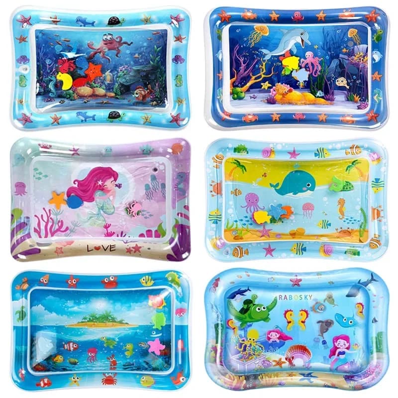 Children's Playground Inflatable Water Bearing PVC Infant Tummy Time Water Mat for Kids Early Education Development Activities Toys