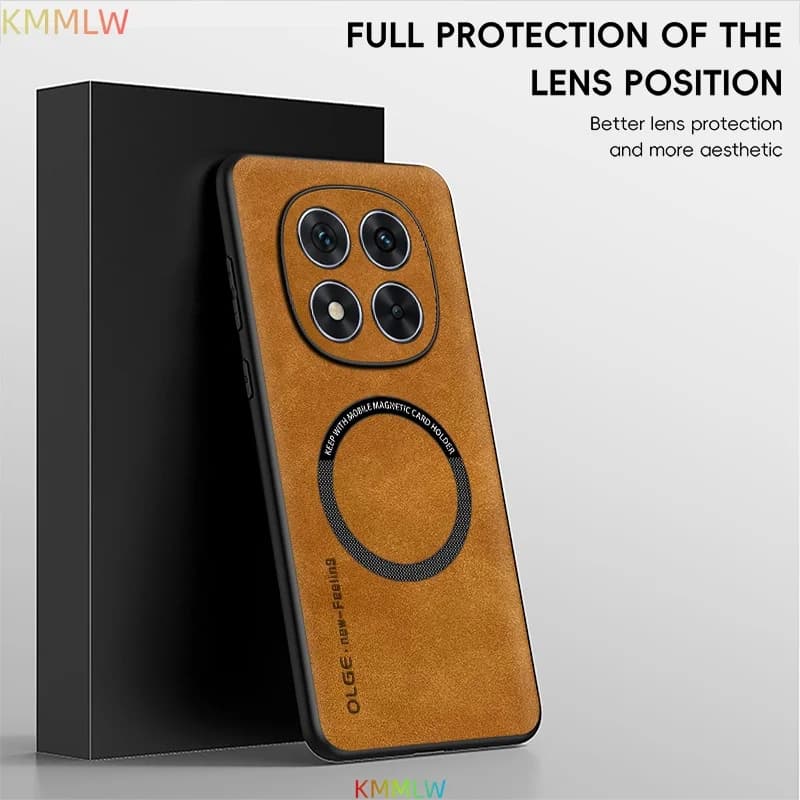 Custodia in pelle scamosciata per Redmi Note 14 Pro Plus, compatibile con ricarica wireless magnetica MagSafe, per Redmi Note 14 Pro Plus 13 12 Pro 5G