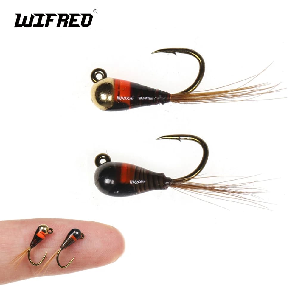 WIFREO 6 pz tungsteno Beadhead Perdigon ninfa Expoxy corpo Wet Fly Rainbow Brown Trout Grayling Brook trota pesca Quick Sink Fly
