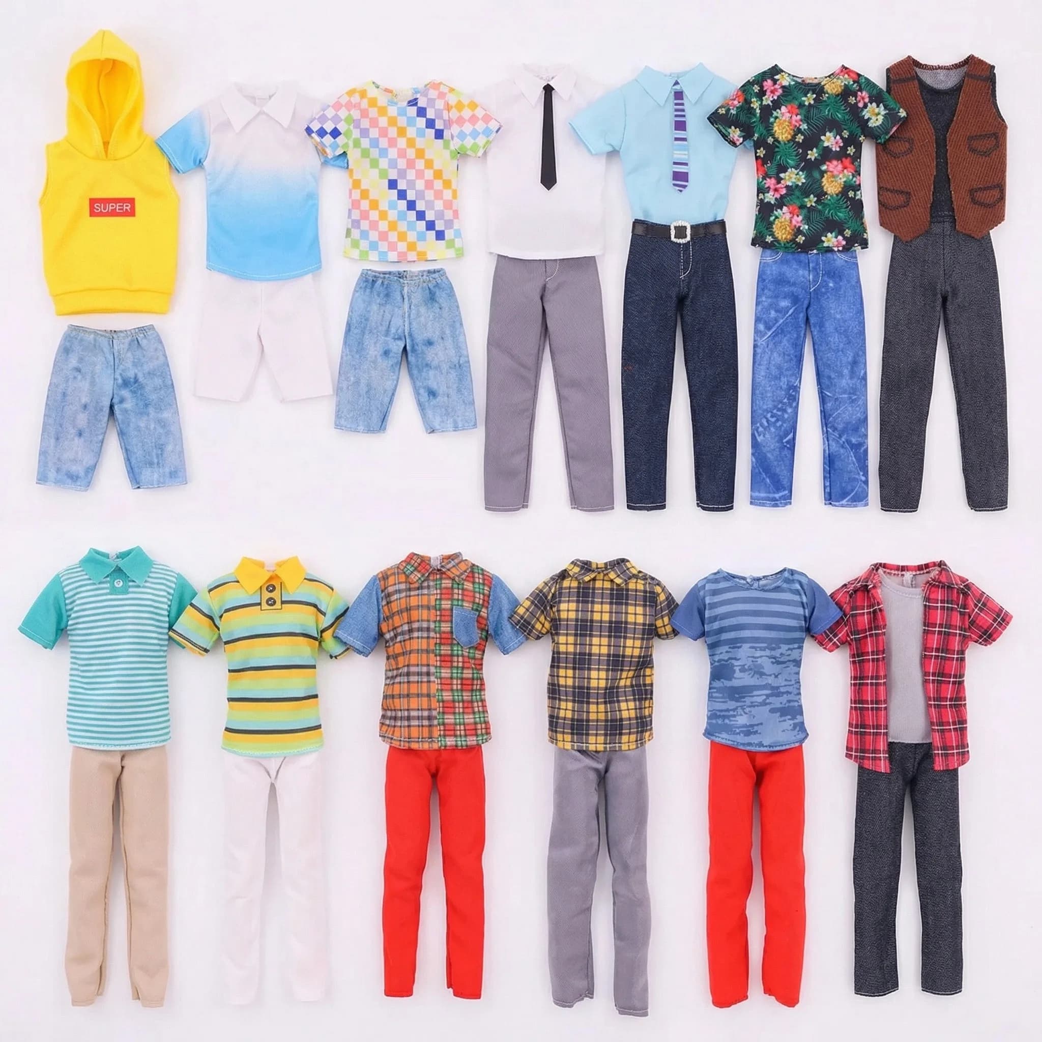 Ken Vestiti per le bambole Abbigliamento quotidiano per bambole Abito casual Camicia + Pantaloni Abito per festa di nozze Uomo Vestiti per bambole maschili per 30 cm Accessori per bambole Ken