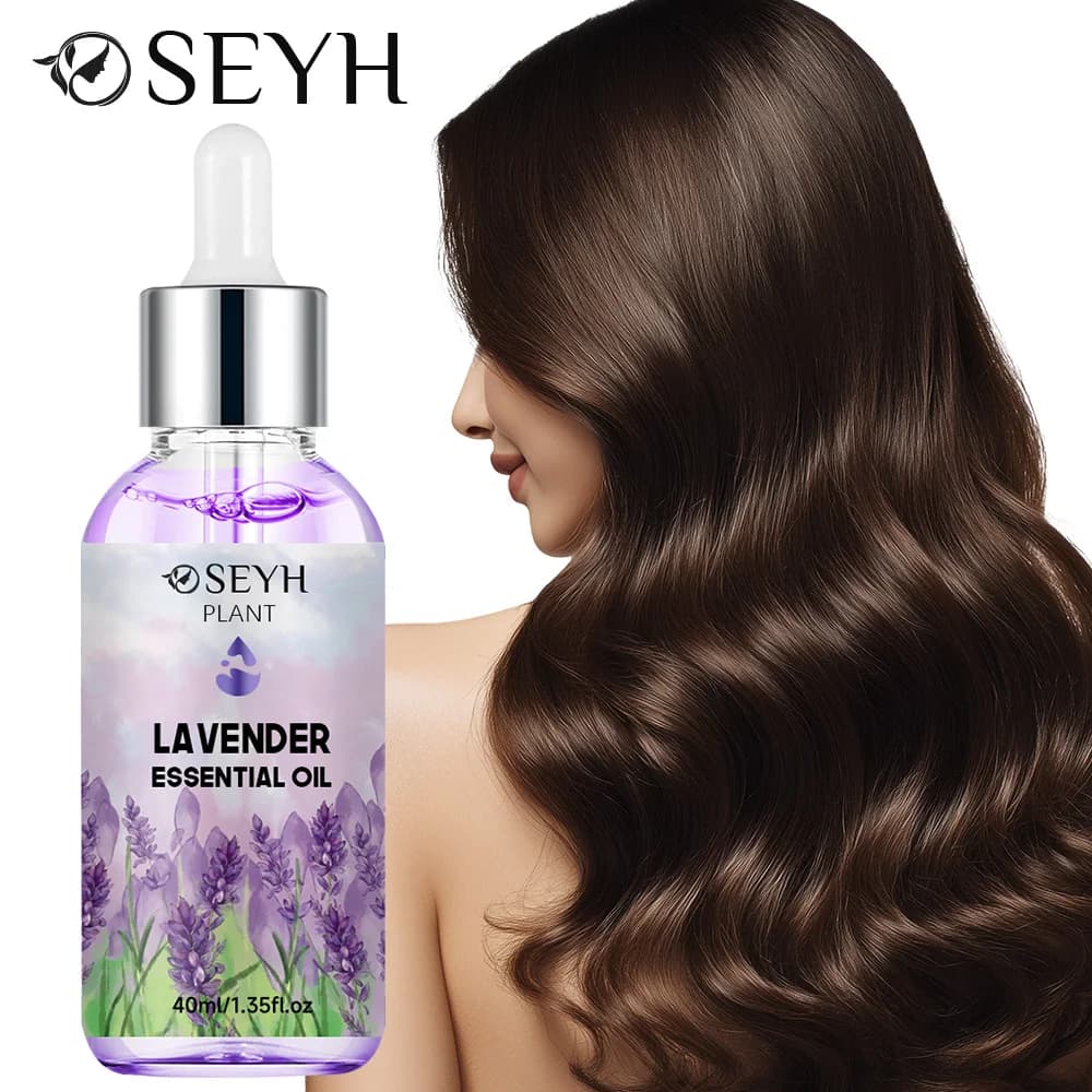 SEYH Essential Oil of Lavender and Rosemary 40ml with Coconut Oil + Castor Seed Oil, Vegetal Base Hydrating for Hair Repair, Anti-Crespo, Red