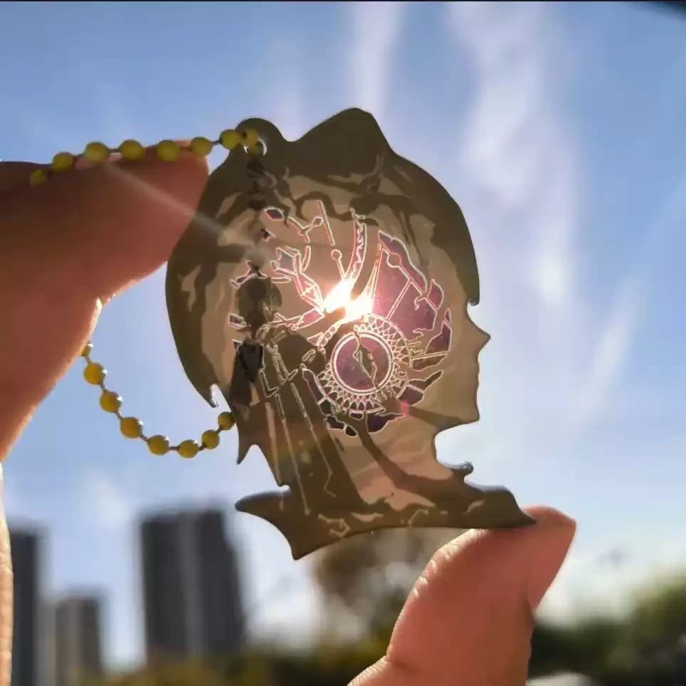 2026 Honkai: Star Rail Anaxagoras Anime Cosplay Portachiavi in Acrilico con Effetto Vetro Colorato, Ciondolo per Zaino, Accessori, Regalo di Natale