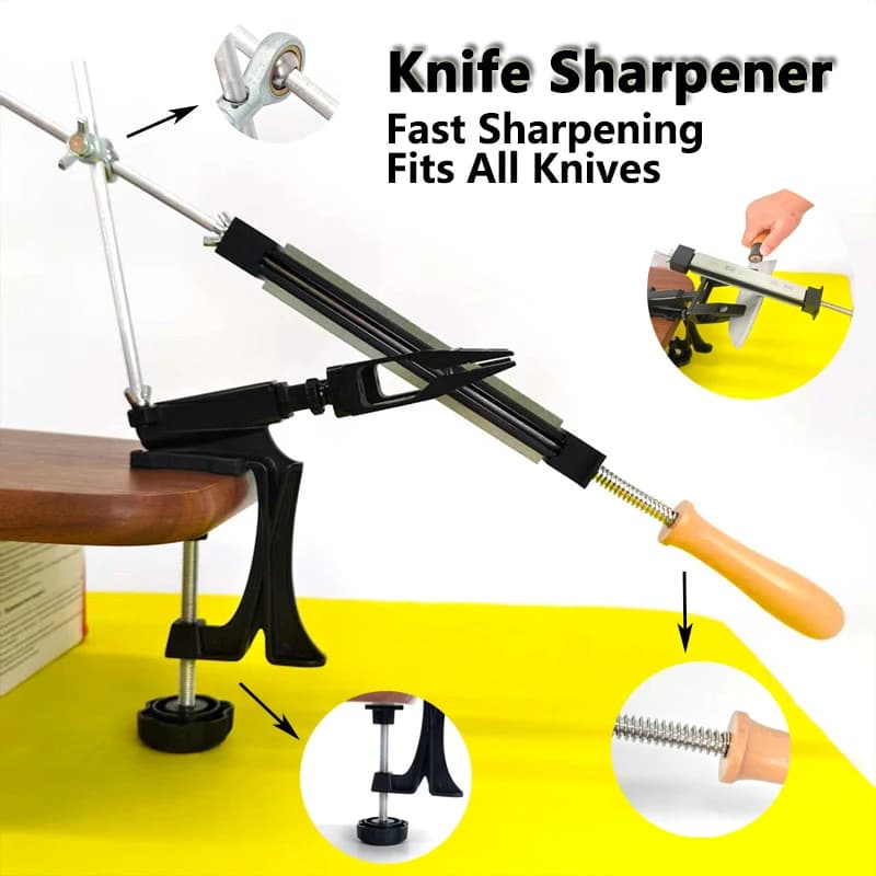 Corner Kitchen Sharpeners Fixed with Diamond, Professional Tool for Fast Sharpening Chef and Scissors